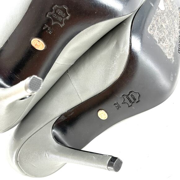 Charles David Leather Heels 7.5 Gray Pumps Academia Office Career Capsule - Picture 2 of 6